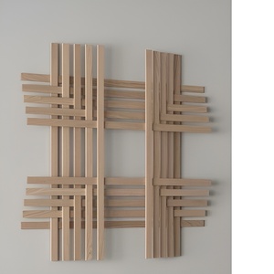 Arte y colgantes de pared de madera de acacia y macramé moderno Arte de pared minimalista Tamaño personalizado Tapices de pared de madera enmarcados - Product Image 5