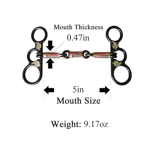 หัวเหล็กม้วนสำหรับฝึกม้าแบบตะวันตกใช้ลวดทองแดงหุ้มปากเหล็กแสนหวานปากงูสีเงินขัดฟันทำความสะอาดแก้ม - Product Image 2