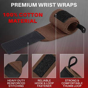 Fabricant de sangles de protection pour poignets en nylon et polyester, avec logo personnalisé, pour la musculation et le fitness. - Product Image 2