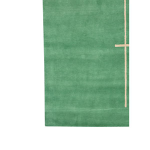 Sthir AIWL-3014 Green Hand Knotted <b>Wool</b> Rug Boho Abstract Pattern for Bedroom Entryway Living Room for Teenagers Handmade - Product Image 4