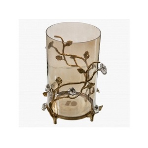 Design attrayant Bougeoir de forme ronde Bougeoir de mariage en fer et verre de la plus haute qualité au prix le plus bas - Product Image 6