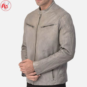 2025 hommes prix usine cuir veste d'hiver nouvelle mode personnalisé col montant avant Logo écologique coupe-vent pour la vente en gros - Product Image 3