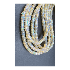Perles de rondelle à facettes en opale éthiopienne naturelle indienne 4-5mm Premium 17 pouces Strand 42 Carats Approx. pour la fabrication de bijoux - Product Image 5