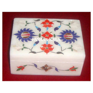 กล่องเครื่องประดับฝังหินอ่อนสีขาวบริสุทธิ์ผลิตใหม่ล่าสุดสำหรับตกแต่งบ้านและงานแต่งงานของขวัญ - Product Image 1