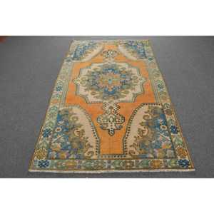 Tapis turc 4,2x7,4 pi (127x227 cm), tapis oriental vintage orange - Product Image 1