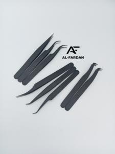 Pince à cils en acier inoxydable solide enduit de poudre noire outil d'extension de cils à poignée lâche pointue pour la marque privée de Volume - Product Image 2