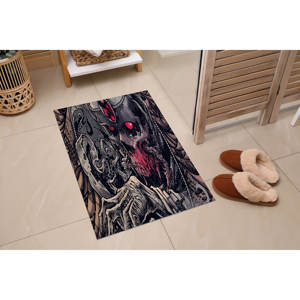 Tapis imprimé satanique : design d'horreur moderne pour la cave de l'homme, la cuisine, l'entrée, avec tapis à poils doux - Product Image 5