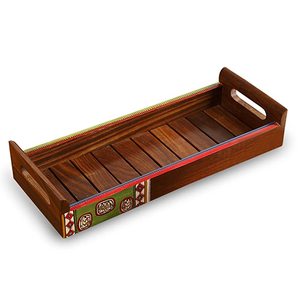 Bandeja Decorativa para Servir, Vajilla para Hotel y Hogar, Plato de Madera de Acacia, Bandejas para Exhibición de Tazas, Modelo LMA04 Uttar Pradesh - Product Image 4