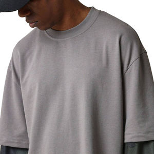 Camiseta de Manga Larga para Hombre, Estilo Holgado, 100% Algodón, Tejido de Lona, Transpirable, Cuello Redondo, Ropa Casual de Calle, Venta al por Mayor - Product Image 6