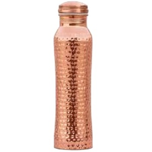 Botella de agua de cobre con acabado pulido brillante de Metal de cobre 100%, lo mejor para acampar al aire libre, viajar, botella de agua para beber - Product Image 1