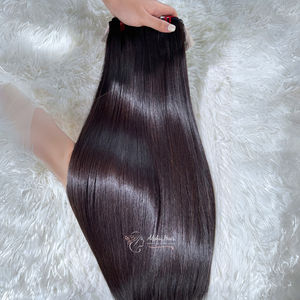 Super venta para mujeres Top1 producto brillante suave hueso recto vietnamita extensiones de cabello humano 613 paquetes de pelo crudo Genius Weft - Product Image 4