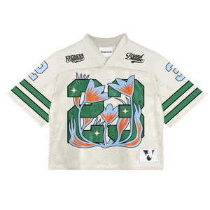 Tùy chỉnh Thời trang cạnh tranh Polyester quá khổ thực hành Áo sơ mi lưới bóng đá mỹ Jersey Retro - Product Image 1