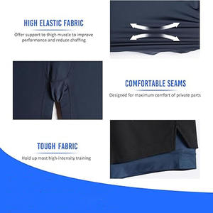 Pantalones cortos deportivos para hombre con estampado personalizado de doble capa, pantalones cortos transpirables de secado rápido con Forro fino para hombre - Product Image 3