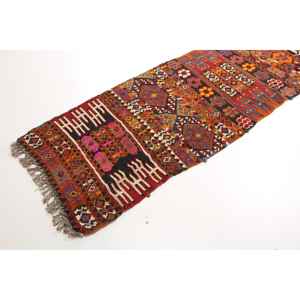 Tapis turc 2,4x15,4 pi (72x470 cm), tapis vintage rouge du sud-ouest - Product Image 2