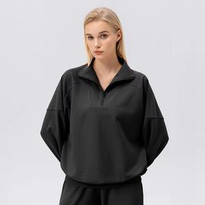 OEM <b>Women</b> <b>Turtleneck</b> Sweatshirts Quarter Zipper <b>Jumper</b> Custom logo Winter Clothing Fashion Casual Girl Clothing sweatshirt - Product Image 2