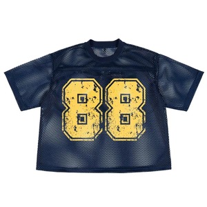 Camiseta de fútbol americano de malla con logotipo personalizado, camiseta de gran tamaño para fanáticos atléticos, ropa de calle transpirable, ajuste cuadrado para mujeres - Product Image 3