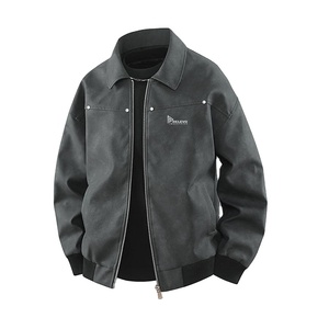 Chaqueta Casual de Invierno para Hombre, Ajustada, de Cuero PU Personalizado, con Cuello Alto y Logotipo Frontal, Duradera, Estilo Urbano, Venta al Por Mayor - Product Image 2