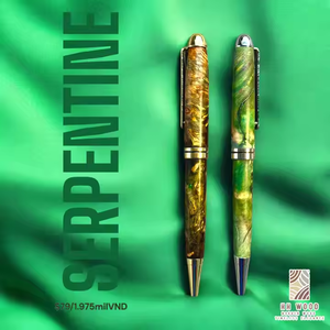 Stylo à bille de qualité supérieure fait à la main du Vietnam personnalisé 0.7mm largeur d'écriture avec corps en bois de ronce de café travail artisanal artisanal - Product Image 1