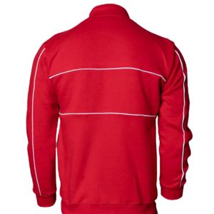 Ensemble de survêtement rouge pour homme, haut à col zippé, pantalon de jogging, vêtements de sport athlétiques, tenue d'entraînement en coton, unisexe - Product Image 5