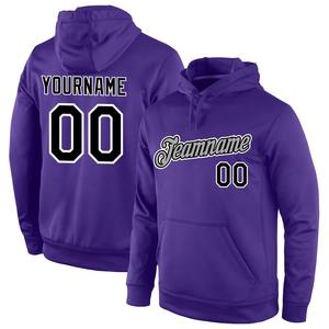 Direct Industry Wholesale 3D Embroidered Custom Stitched <b>Purple</b> Black-Gray Sports Pullover Sweatshirt <b>Hoodie</b> - Product Image 1