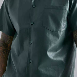 Último diseño, camisas de cuero cómodas y ligeras, camisa de cuero de moda para hombres de talla adulta de ajuste Regular de alta calidad - Product Image 5