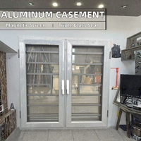 Ventana Abatible de Aluminio con Mosquitera Magnética y Vidrio Triple Aislante para Proyectos de Construcción de Apartamentos