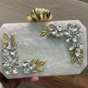 Lujo indio hecho a mano resina embrague bolsos Eventide elegancia para bodas y fiestas modelo de moda patrón para niñas - Product Image 1