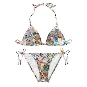 Bikini Estampado para Mujer, Conjunto de Dos Piezas, Traje de Baño Elástico para Playa, Piscina y Vacaciones - Product Image 1