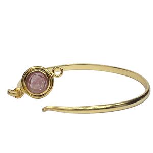 Brazalete de diseñador Vintage de Plata de Ley 925, piedra preciosa de Rodocrosita facetada chapada en oro de excelente calidad para compromiso - Product Image 3