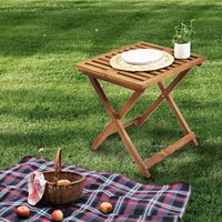 Ensemble de table à manger pliante en bois, rectangulaire, 19,7 pouces, style moderne rustique, pour l'intérieur et l'extérieur, avec pieds en X, pour patio, jardin, camping