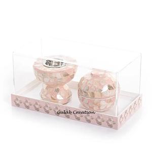 Juego de quemador de incienso de madera hecho a mano de lujo, soporte Bakhoor con incrustaciones de perlas madre para Resina perfumada árabe Oud, enchufe de anís estrellado - Product Image 3