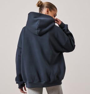 Nouveau sweat à capuche surdimensionné pour femmes broderie Logo sweat décontracté en coton doux avec poche avant et capuche parfait pour un usage quotidien - Product Image 2