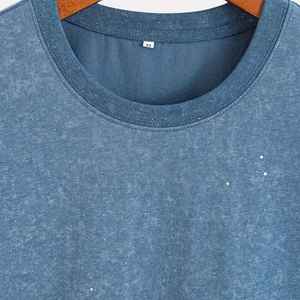 T-shirt pour homme avec strass, haut décontracté élégant, coupe ample, coton doux, matière confortable, t-shirt avec strass - Product Image 4