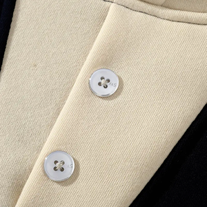 Jersey de moda unisex, Sudadera con capucha de punto de contraste, detalle de botón, manga, ribete de encaje, Moda para hombres y mujeres, servicio OEM - Product Image 4