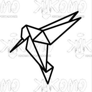 Image géométrique d'oiseau colibri en MDF noir - Product Image 4