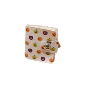 สมุดไดอารี่หนังเทียมดีไซน์ฟักทองฮาโลวีนขนาด4x3นิ้วสมุดโน้ตลายน่ารักสีขาวมีเส้นกระดาษเขียนไดอารี่กระเป๋าหนังแท้ - Product Image 3