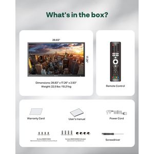 32-Inch Smart Outdoor <b>TV</b> with Full Sun Visibility 1500 Nits Brightness Waterproof Voice Control Remote for Patio Deck - Product Image 5