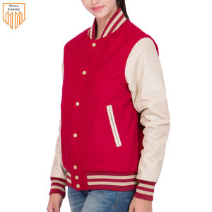 Chaquetas Varsity Impermeables, Transpirables y Cortavientos Más Vendidas para Mujer, MEGA EMPIRE, Personalizables, Estilo Urbano, Manga de Cuero, Lana - Product Image 4