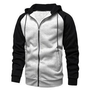 Sudadera con capucha con cremallera de gran tamaño de algodón grueso en blanco liso de alta calidad con logotipo personalizado de talla grande para hombre calle transpirable de invierno - Product Image 5