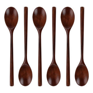 Ensemble de 4 cuillères à cocktail en bois fabriquées à la main, ustensiles de cuisine modernes, cuillères à couverts en bois pour servir une cuillère à Cocking à bas prix - Product Image 3