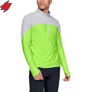 Polo personnalisé respirant à séchage rapide demi-fermeture éclair en tricot de haute qualité pour hommes polos à manches longues avec poches pour hommes - Product Image 6