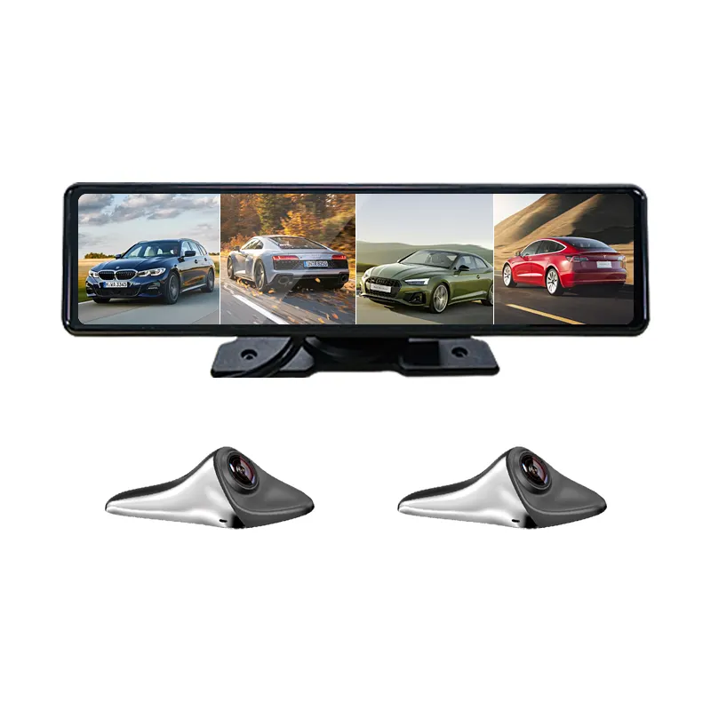 Sistema di monitoraggio del punto cieco a 4 canali vista laterale retromarcia Dash Cam DVR View specchietto retrovisore laterale sharkfin Side camera