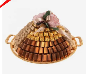 Recién llegado, plato de chocolate de diseño de acero inoxidable con acabado dorado para hotel, restaurante y bar - Product Image 5