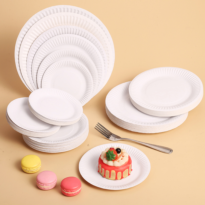 Hot Selling Disposable Paper Plates Waterproof Oilproof Paper Plate Tableware Set Paper Plates & Bowls