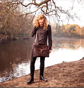 Personalized Leather Laptop Messenger <b>Briefcase</b> Men, Monogram Cross Body Computer Sling Gifts for Him Leather <b>Briefcase</b> Man - Product Image 3
