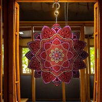 Exquise éolienne mandala aux couleurs kaléidoscopiques, en acier inoxydable durable, design Art Déco, diamètre 12 pouces, décoration intérieure et extérieure 50