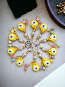 DAFNI <b>BIG</b> PAZAR Metal Alloy Enamel Gold Carabiner Keychain with Unique Enamelled Tips Various Shapes and Embossing Printing - Product Image 4