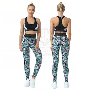 Cintura elástica transpirable de alta calidad para mujer Impresión de logotipo personalizado 2024 Sports Fitness Yoga Set 2 piezas - Product Image 6