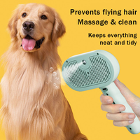 Brosse électrique de toilettage pour animaux de compagnie avec réservoir d'eau peigne de massage par pulvérisation facile à épiler pour chats et chiens