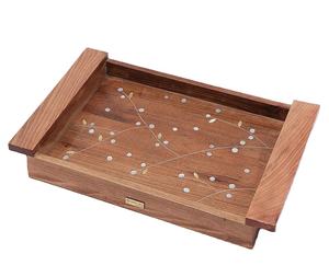 Bandeja de servicio personalizada de madera de acacia, respetuosa con el medio ambiente y segura para alimentos para el hogar y hoteles, vajilla decorativa de cocina multiusos - Product Image 1